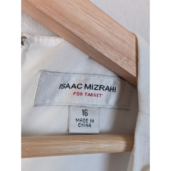 Isaac Mizrahi White Linen Dress Size 16 Summer Coastal - Picture 3 of 7
